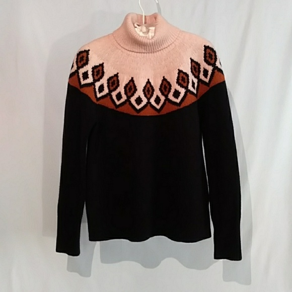 New J Crew Fair Isle Turtleneck Sweater 